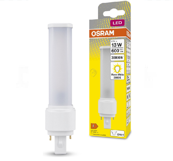 Osram - Dulux D (13W) LED- 6W / 830 230V - EMG24D - 4058075558106 - pentru Iluminat