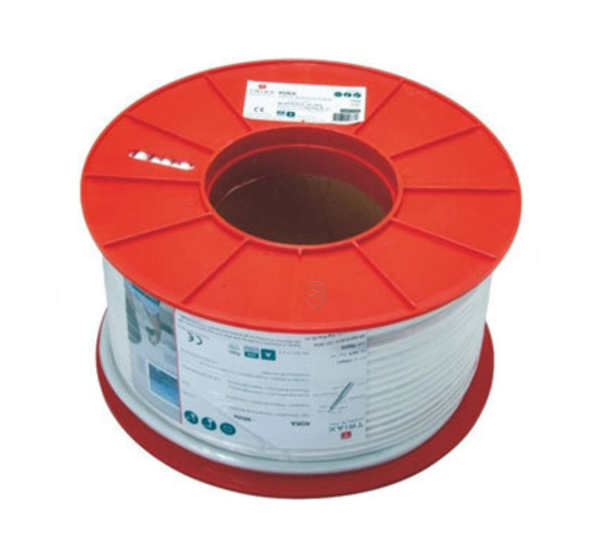 Triax - Cablu coaxial pentru interior 18vatc 99hd PVC alb bobină 100m - TR151701 - pentru TV/audio/video