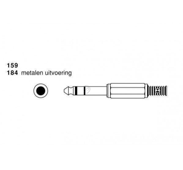 Deltac - mufă jack de 6,3 mm, stereo, lipibilă - 0159 - pentru TV/audio/video