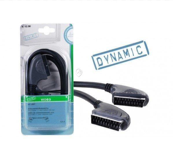 Deltac - Cablu de conectare SCART, 21 pini, SCART tată <=> SCART tată - 6627 - pentru TV/audio/video