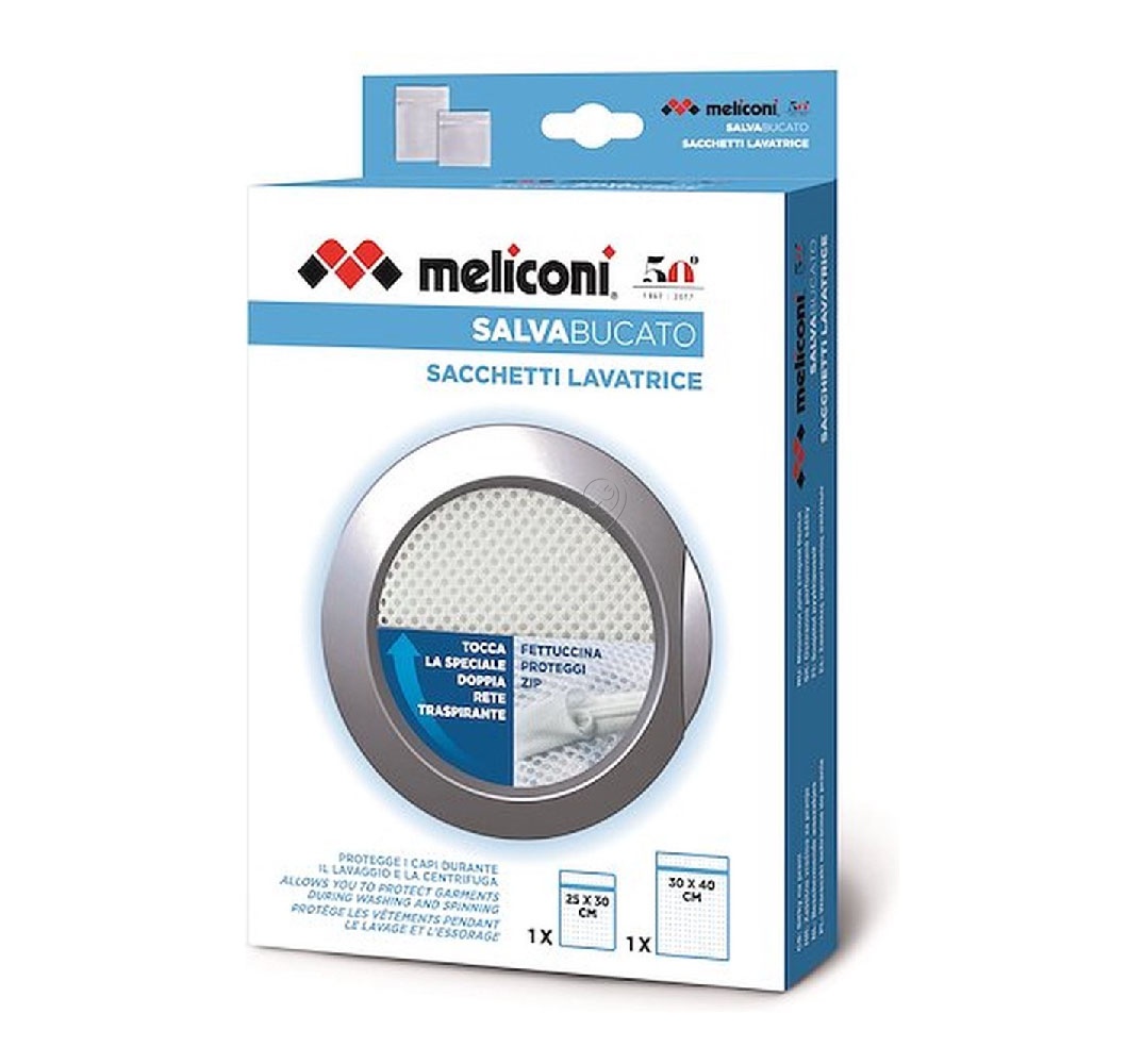 Meliconi - Plasă de rufe - 25x30cm și 30x40cm - 656150 - pentru Mașină de spălat haine