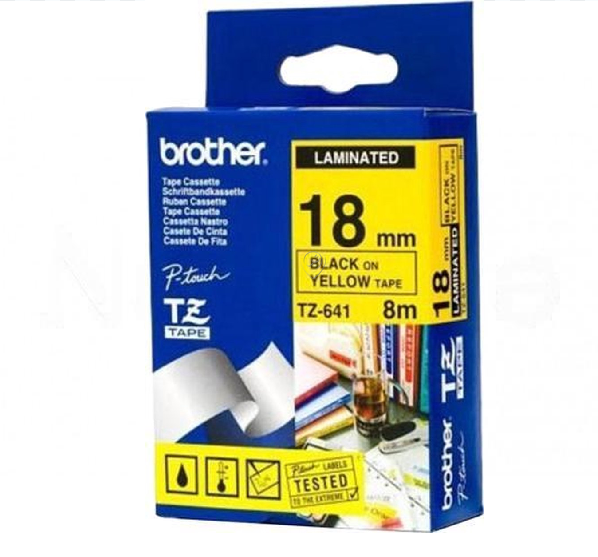 Brother p-touch 18mm galben/negru laminat - TZ641