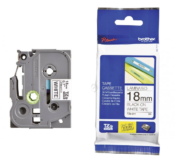 Brother - Bandă Brother TZE-241 18 mm alb/negru - TZE241