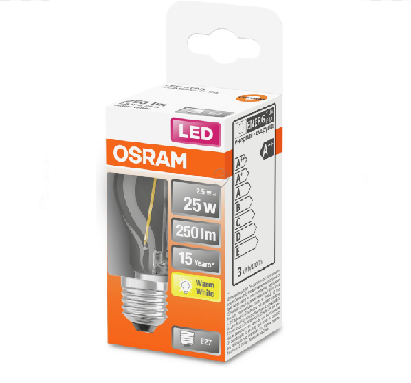 Osram - LED retrofit clasic P (25) - 2.5W/827 220-240V E27 - 4058075436541 - pentru Iluminat