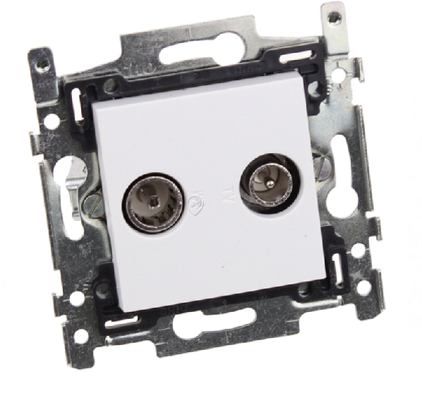 Hirschmann - Priza TV Edb 02 alb (RAL 9010) - 695021171