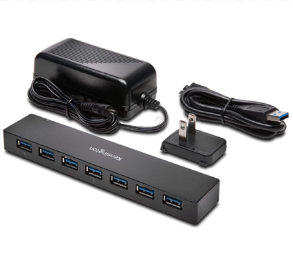 Hub USB Kensington uh7000c, 7 porturi USB 3.0 superrapide pentru desktop - sursă de alimentare externă - K39123EU
