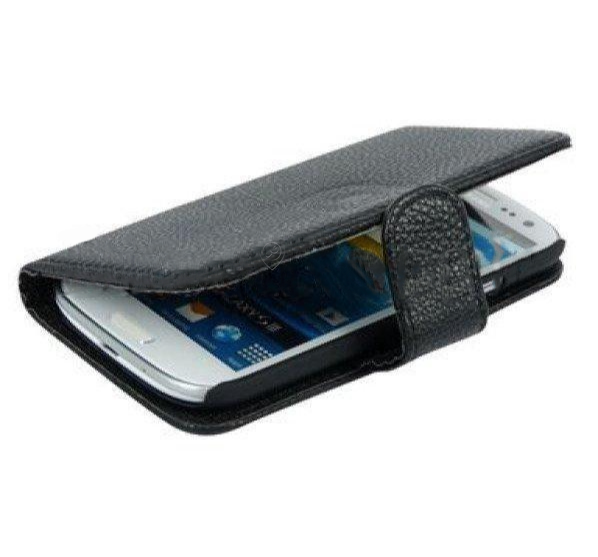 Spez - Husă de protecție (tip carte) cu sloturi pentru carduri de credit - negru - 22505 - pentru Telefonie