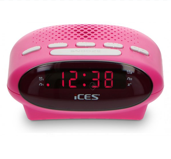 Ices - Radio cu ceas cu roz - ICR210PINK - pentru TV/audio/video