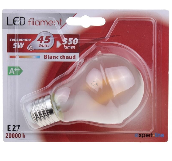 Cogex - Bec LED cu filament clasic, mat, 5 W, E27 - 494949 - pentru Iluminat