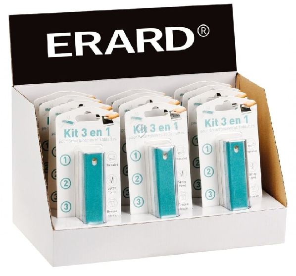 Erard - Set de curățare pentru PC (pensulă + pâslă + spray 60) - 726439 - pentru Telefonie