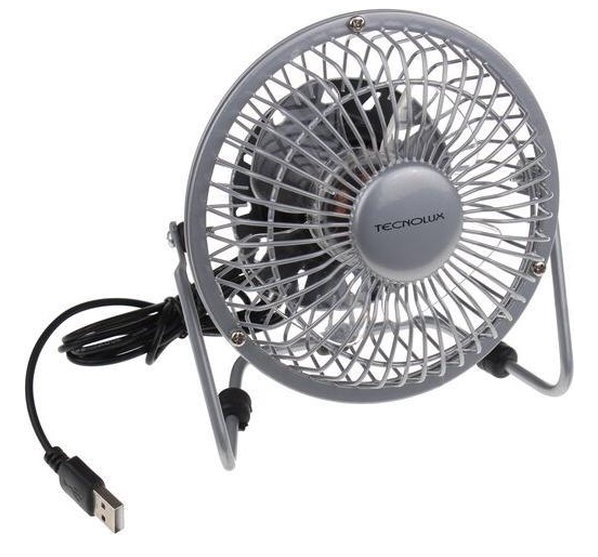 Tecnolux - Ventilator de masă ø 10 cm - inox - conexiune USB - VUL104A
