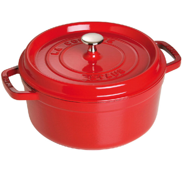 Staub - Oala rotundă pentru fierbere/coacere - 24cm - culoare cireș - 3.8 litri - 1102406