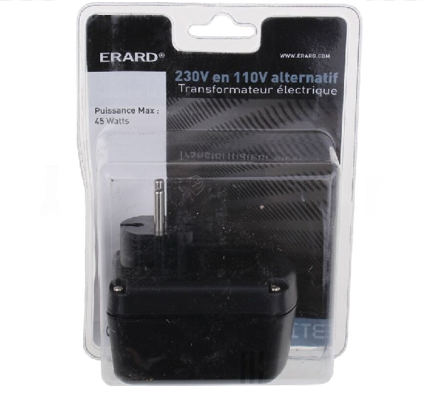 Erard - Convertor / transformator de tensiune 230v (2 p+t Franța) la 110v - 8708