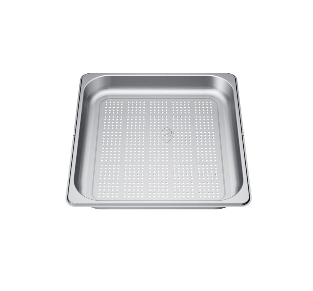 Bosch - Tavă/Recipient inox Gastronorm pentru cuptoare cu aburi – 2/3 – perforată - 11027160 - pentru Plită/Cuptor