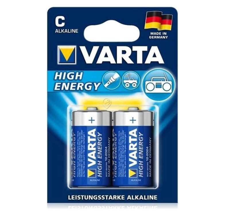 Set 2 baterii Varta High Energy LR14, 1.5V, 4914121412