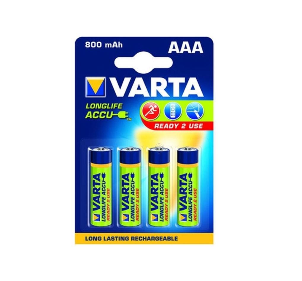 Set 4 baterii reincarcabile Varta Ni-MH, AAA, 800 mAh, 56703101404