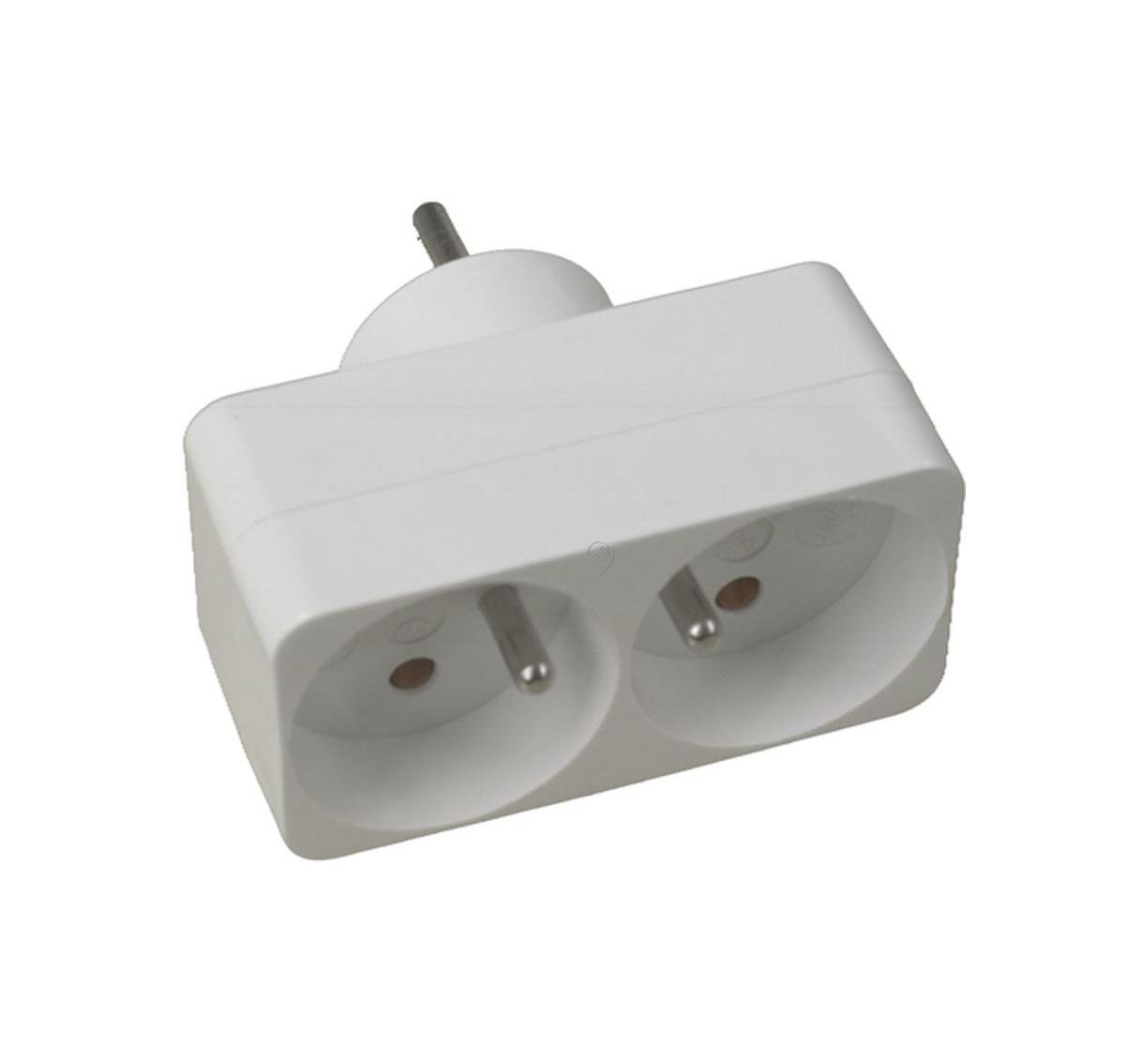 Adaptor 2 prize Domino 2x16 A, alb