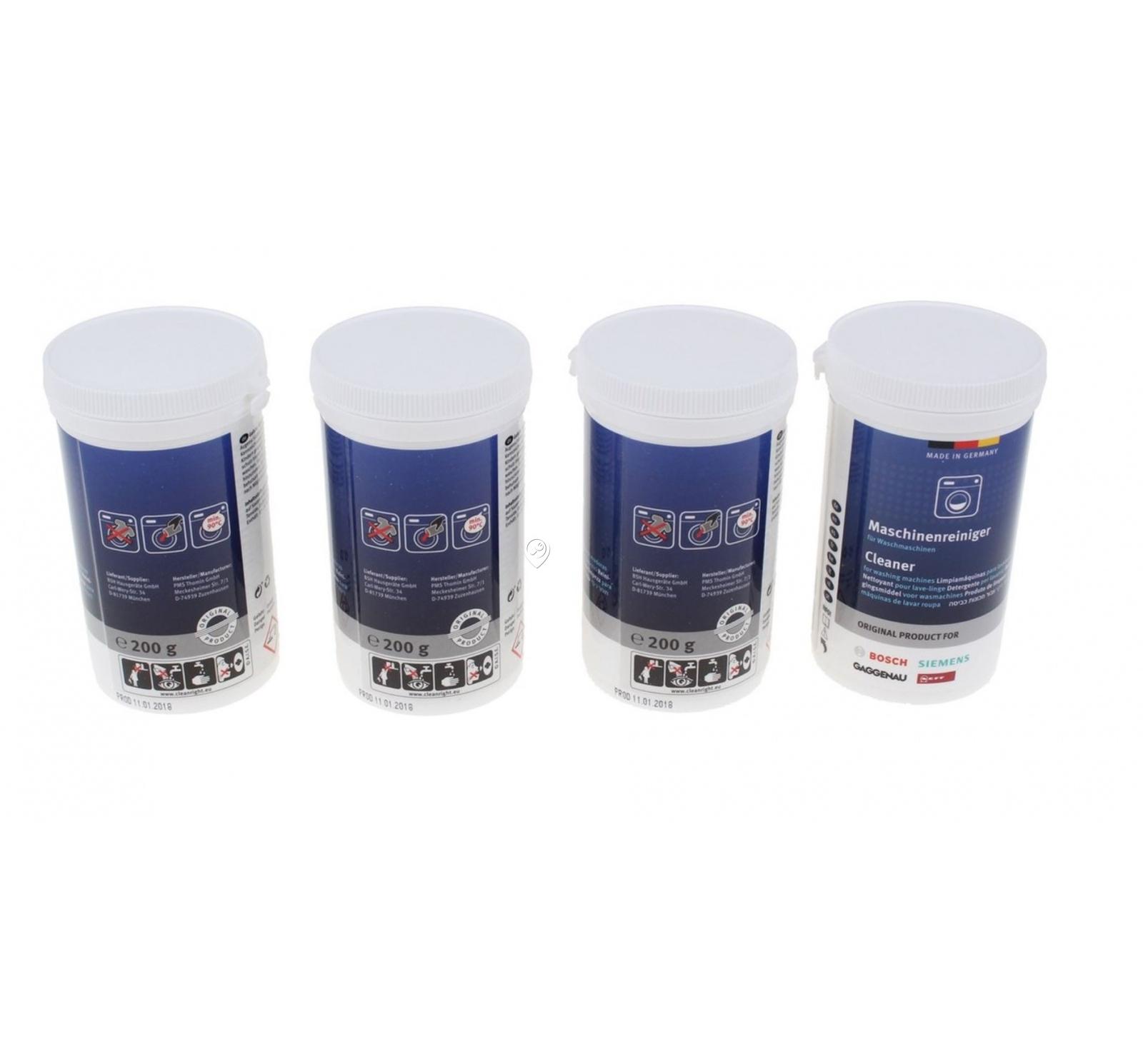 Set 4 x 200g praf granulat pentru curatarea masinilor de spalat, BOSCH 00311928