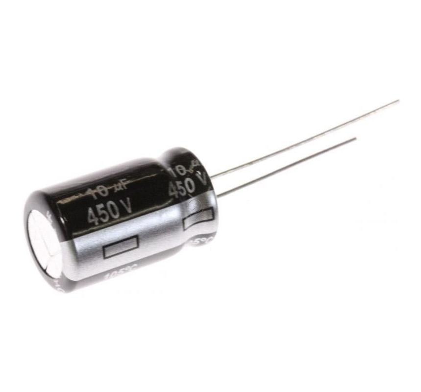 Condensator electrolitic radial Panasonic EEUEE2W100 105°C 450V - 10µF - 450V elco pan 12,5x20mm, 105°