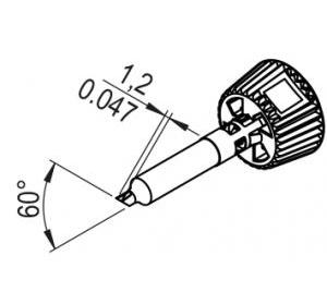 Vârf de lipit ERSADUR-LF, 1,2/2,4 mm pentru letcon i-TOOL TRACE, i-TOOL MK2