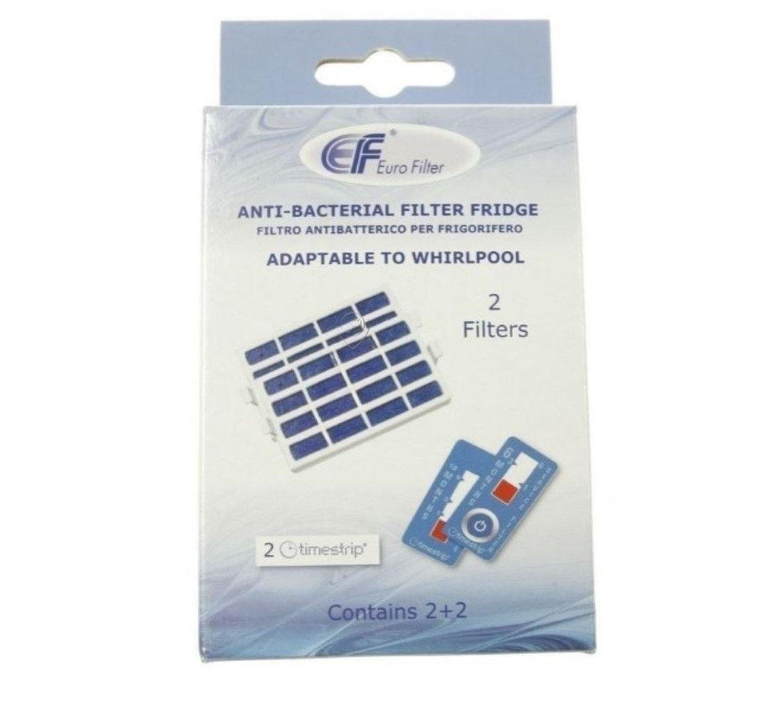 Set 2 Filtre Antibacteriene Microban cu Timestrip pentru Frigidere Whirlpool WF019/WF109