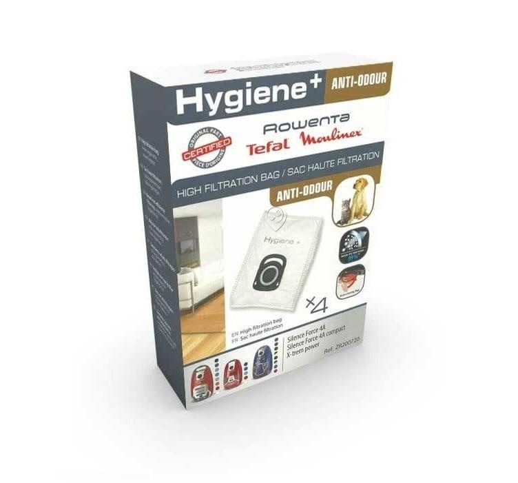 Saci de Aspirator Rowenta ZR200720 Hygiene+ Anti-Odour, 4 Bucăți