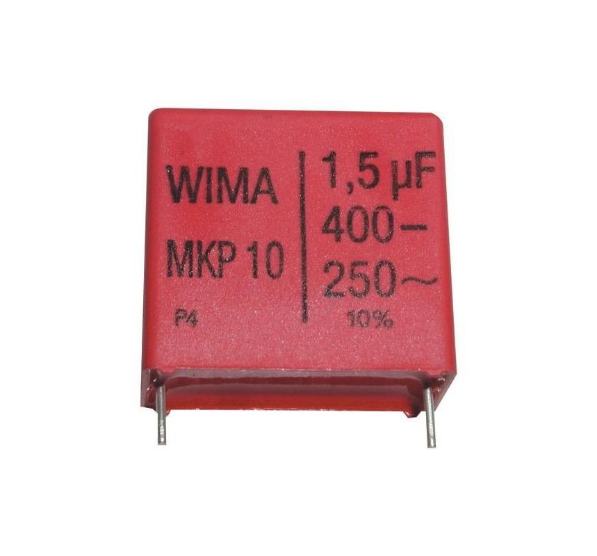 Condensator de impuls Wima MKP1G041506G00KSSD pentru aer condiționat - 1,5UF - 400V, tip MKP10, dimensiune rm=27,5mm