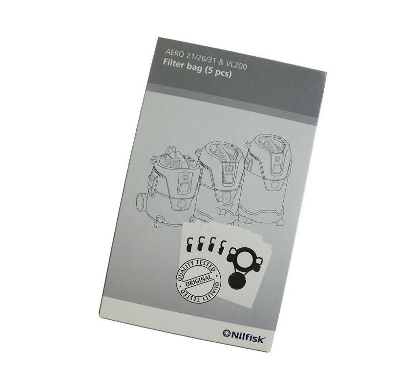 Sac Aspirator Nilfisk 107419590 Original pentru Aero 2021 - Set 5 Bucăți