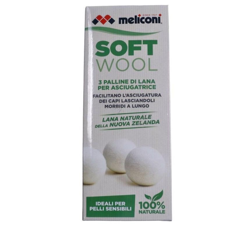 Bile Uscător Rufe din Lână Meliconi - Set de 3 Bile din Lână
